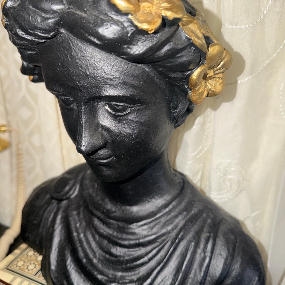 Black and Gold Bust Sculpture